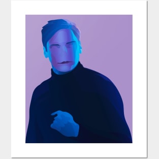 baron zemo dancing neon blue violet Posters and Art